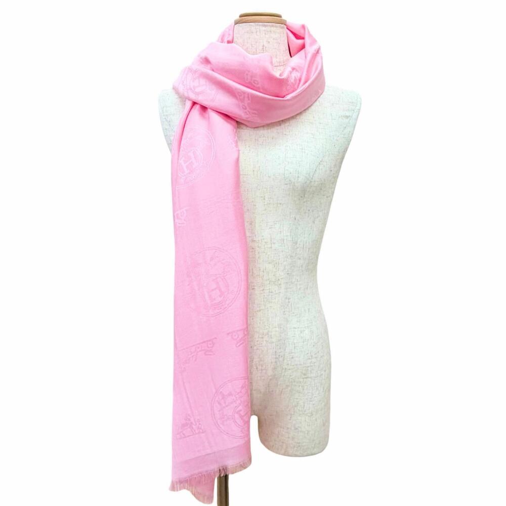 HERMES Pink Silk Scarf - Picture 3 of 8